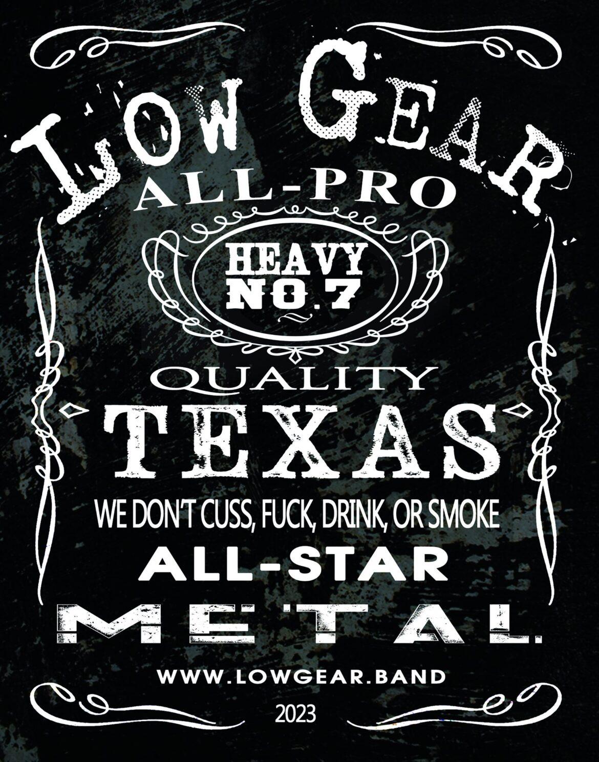 LOW GEAR – To Play Ridglea Room In Fort Worth, Texas On May 13th