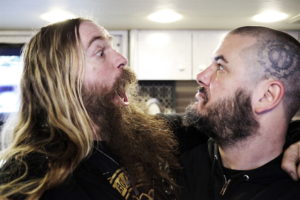 SAYREVILLE, NJ - MAY 09:  Zakk Wylde of Black Label Society and Phil Anselmo of Down backstage at Starland Ballroom on May 9, 2014 in Sayreville, New Jersey.  (Photo by Mark Weiss/Getty Images)